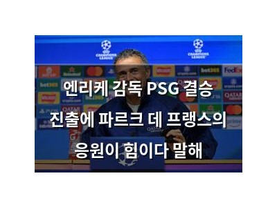 엔리케 감독 PSG 결승 진출에 파르크 데 프랭스의 응원이 힘이다 말해