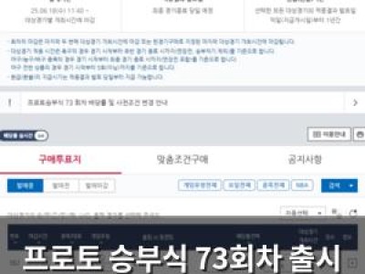 프로토 승부식 73회차 출시 NBA 파이널 경기 대상