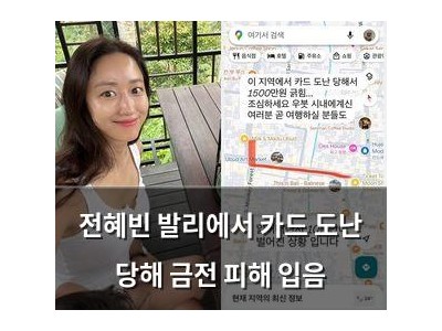 전혜빈 발리에서 카드 도난 당해 금전 피해 입음