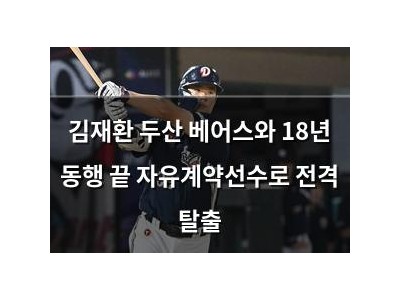 김재환 두산 베어스와 18년 동행 끝 자유계약선수로 전격 탈출