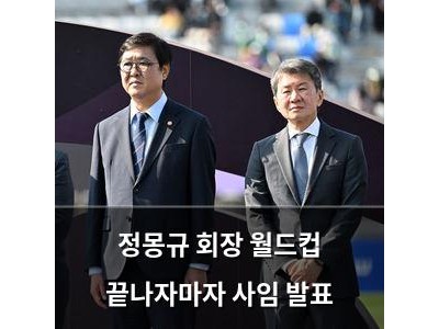 정몽규 회장 월드컵 끝나자마자 사임 발표