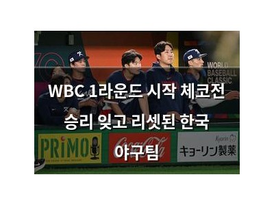 WBC 1라운드 시작 체코전 승리 잊고 리셋된 한국 야구팀