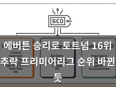 에버튼 승리로 토트넘 16위 추락 프리미어리그 순위 바뀐 듯